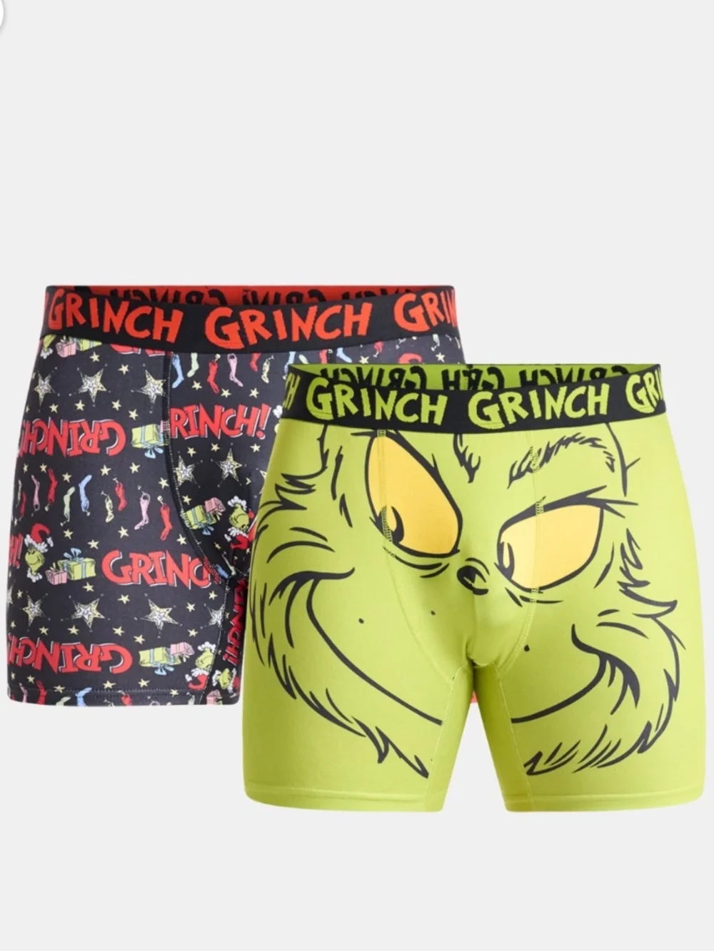 Dr. Seuss The Grinch Men’s Green and Red Boxer Briefs Size Large NWT